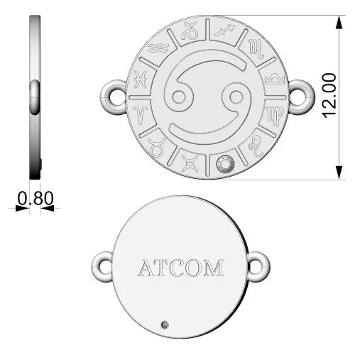 Bratara cu lantisor din argint model Cancer