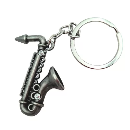 Miniatură saxofon Indomini MKT-0106, Keychain Symbolic Gift for a Musician, metal, stil clasic