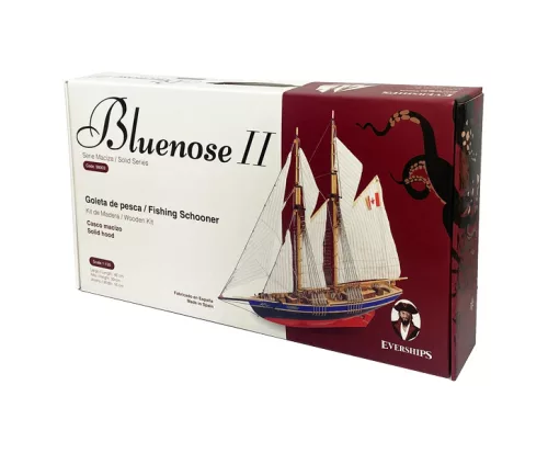 Machetă navală Bluenose II – kit din lemn pentru asamblare, 38 x 31 x 6,5 cm