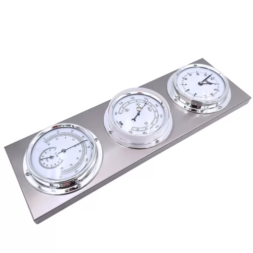 Stație meteo Anvi, barometru, higrometru, termometru, inox, 38 x 12,2 cm