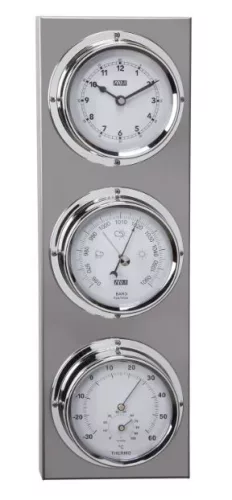 Stație meteo Anvi, barometru, higrometru, termometru, inox, 38 x 12,2 cm