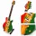 Miniatură chitara Indomini MGT-0468, Bob Marley Tribute Ganja, lemn de mahon, plastic și metal