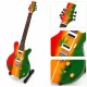 Miniatură chitara Indomini MGT-0468, Bob Marley Tribute Ganja, lemn de mahon, plastic și metal