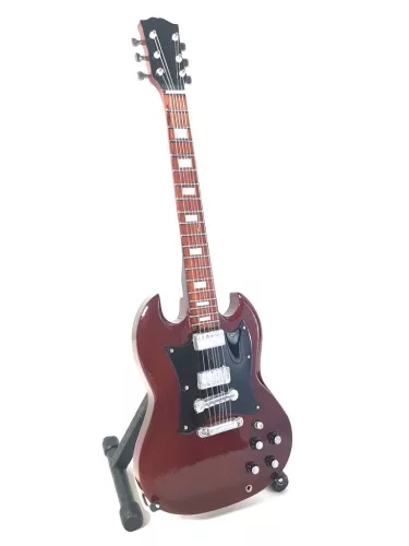 Miniatură chitara Indomini MGT-0567, AC/DC Angus Young, lemn de mahon, plastic și metal