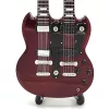 Miniatură chitara Indomini MGT-2059, Led Zeppelin Jimmy Page Double Neck, lemn de mahon, plastic și metal
