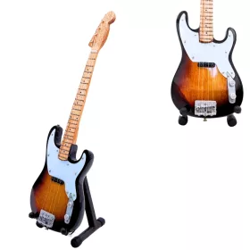   Miniatură chitara Indomini MGT-2554, in style of Sting, lemn de mahon, plastic și metal, înălțime 24,5 cm