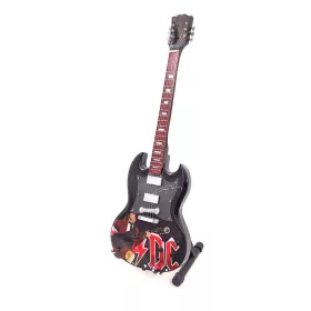   Miniatură chitara Indomini MGT-8518, 24,5 cm Angus Young style, lemn de mahon, plastic și metal, înălțime 24,5 cm