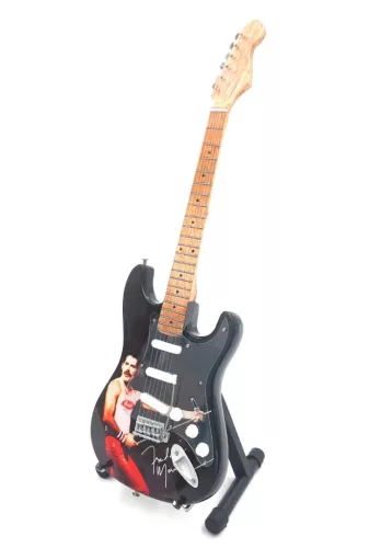 Miniatură chitara Indomini MGT-8617, Rock Heroes Series: Freddie Mercury (Queen), lemn de mahon și plastic, stil clasic