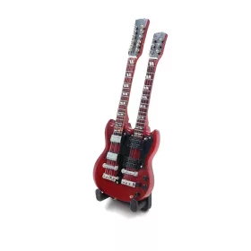   Miniatură chitara Indomini BMG-020, 15cm Jimmy Page style, lemn de mahon, plastic și metal, 15,5 x 6 x 0,4 cm, stil clasic